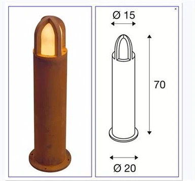 Lantern Conical Steel Corten 70cm