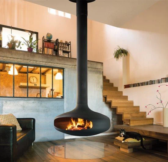 Wood Burning Suspended Fireplace