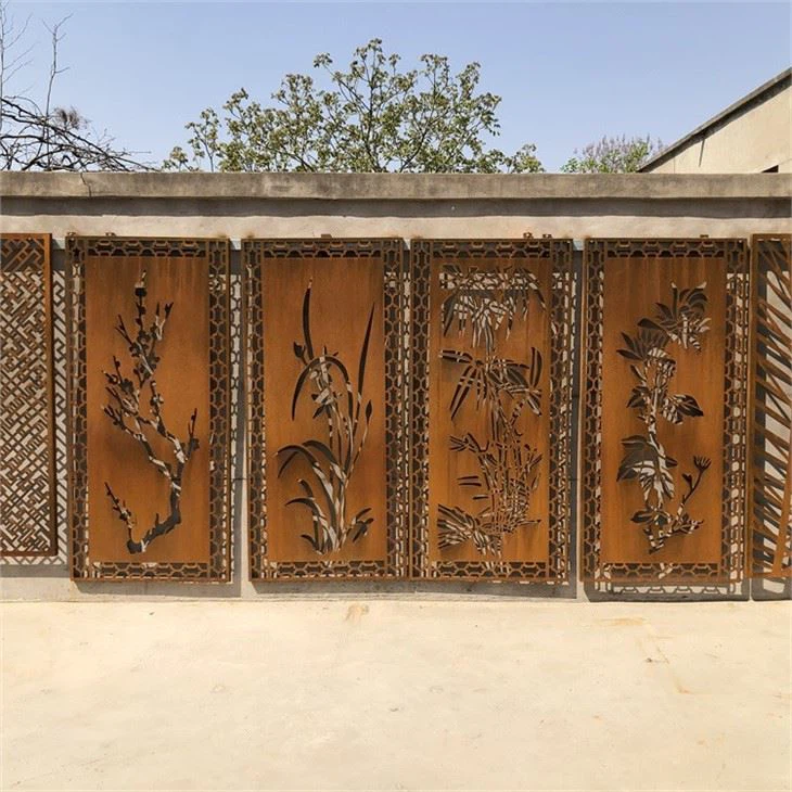 Laser Cut Garden Metal Rusty Privacy Art Metal Screens