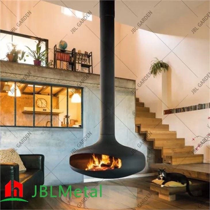 Black Suspended Wood Burner