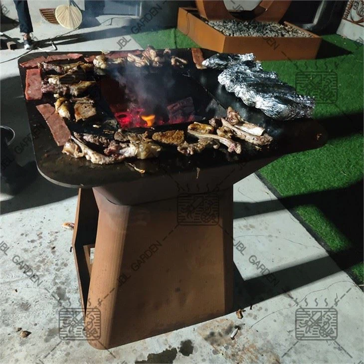 Corten Fire Pit Charcoal Barbecue Grill