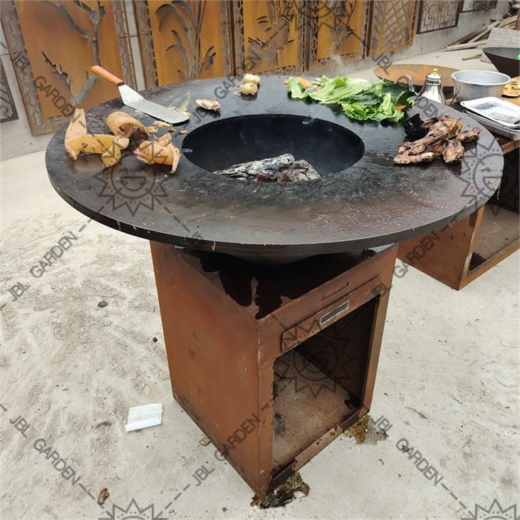 Corten Steel Stove Square BBQ Grill