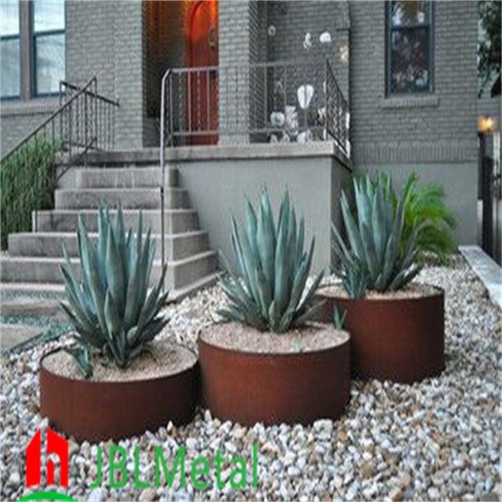 Rusty Steel Garden Decoration Flower Pot