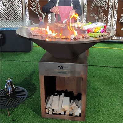 Corten Steel Cooktop Grill Pit Dóiteáin Lasmuigh Patio Cruach Tábla Grill Pit Dóiteáin BBQ