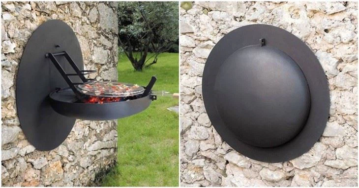 Wall Mounted Outdoor Charcoal BBQ