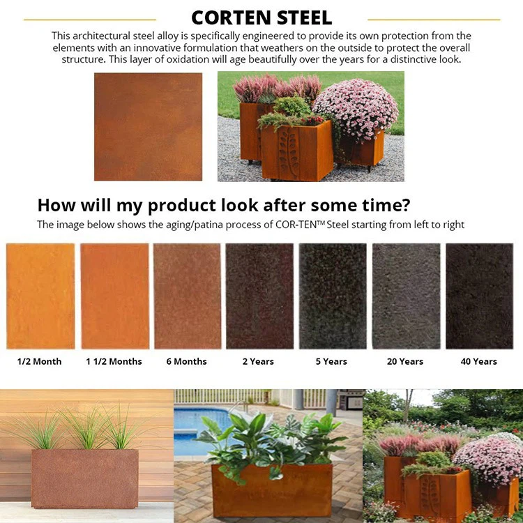 Corten Steel Custom Outdoor Planter Corten Steel Custom Outdoor Planter