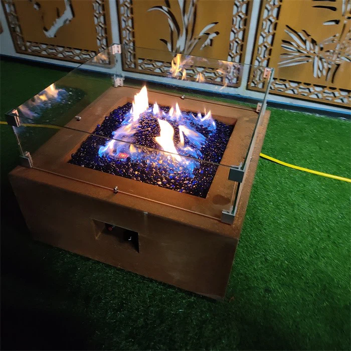 Outdoor Corten Steel Propane Fire Pit Table Outdoor Corten Steel Propane Fire Pit Table