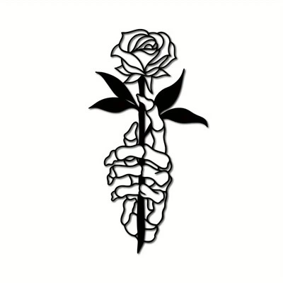 Maisiúchán Ealaíne Balla Miotail Black Rose