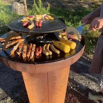 Claiseanna Dóiteáin Grill Dóite Adhmaid Cruach Corten