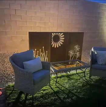 Weathering Steel Art Triptych